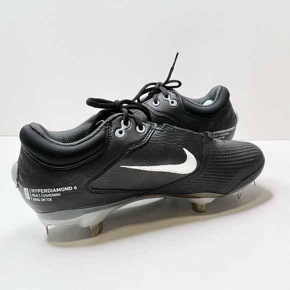 NEW Nike Women’s Hyperdiamond 4 Elite Softball Cleats Black Size 7.5 - Picture 4 of 8